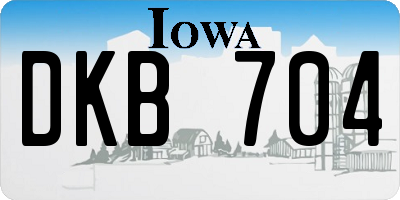 IA license plate DKB704