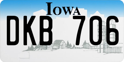 IA license plate DKB706