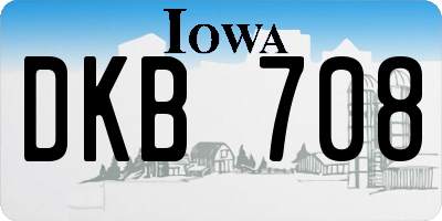 IA license plate DKB708