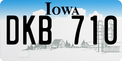 IA license plate DKB710