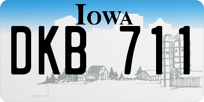 IA license plate DKB711