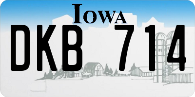 IA license plate DKB714