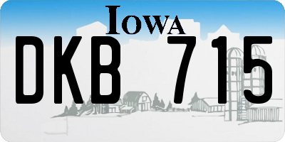 IA license plate DKB715