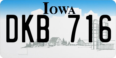 IA license plate DKB716