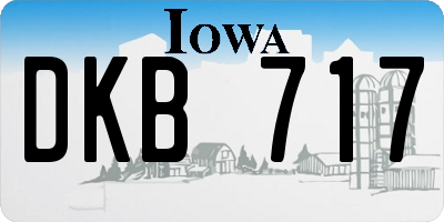 IA license plate DKB717