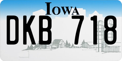 IA license plate DKB718