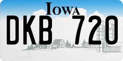 IA license plate DKB720