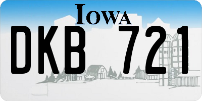 IA license plate DKB721