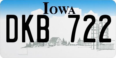 IA license plate DKB722