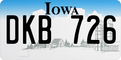 IA license plate DKB726