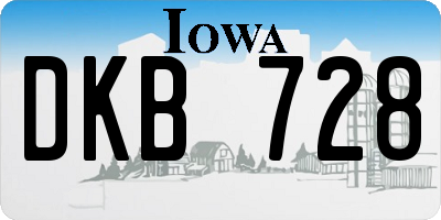 IA license plate DKB728