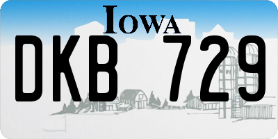 IA license plate DKB729
