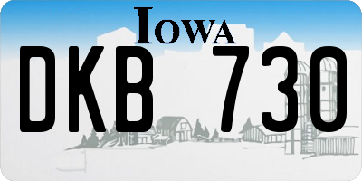 IA license plate DKB730