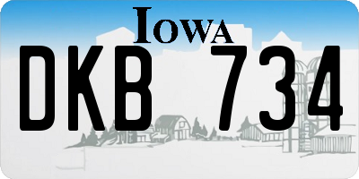 IA license plate DKB734