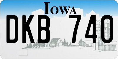 IA license plate DKB740
