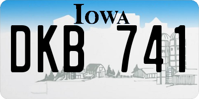 IA license plate DKB741