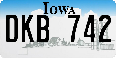 IA license plate DKB742