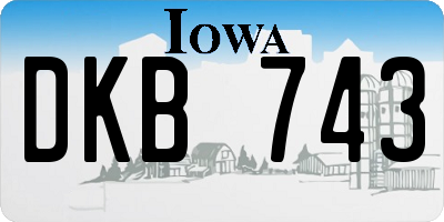 IA license plate DKB743