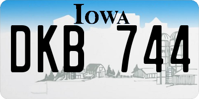 IA license plate DKB744