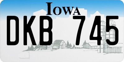 IA license plate DKB745