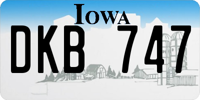 IA license plate DKB747