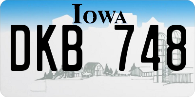 IA license plate DKB748