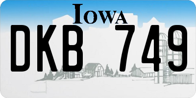 IA license plate DKB749