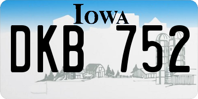 IA license plate DKB752