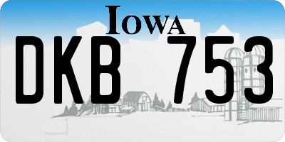 IA license plate DKB753