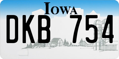 IA license plate DKB754