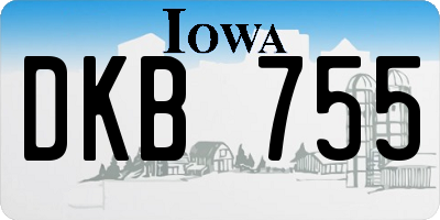 IA license plate DKB755