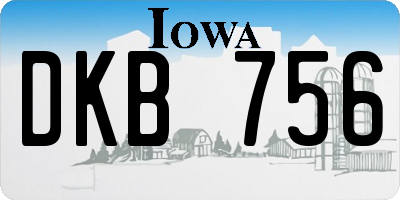IA license plate DKB756