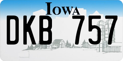 IA license plate DKB757