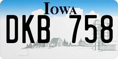 IA license plate DKB758