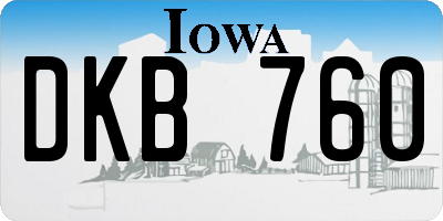 IA license plate DKB760