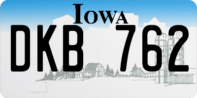 IA license plate DKB762