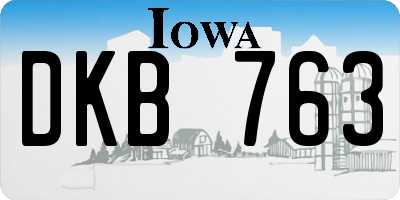 IA license plate DKB763