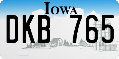 IA license plate DKB765