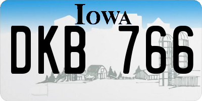 IA license plate DKB766