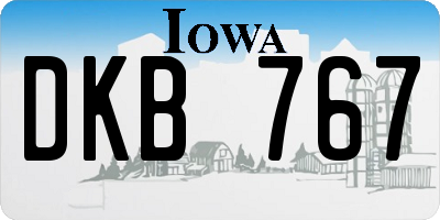IA license plate DKB767