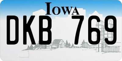 IA license plate DKB769