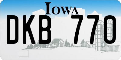 IA license plate DKB770
