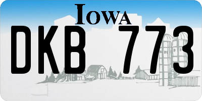 IA license plate DKB773