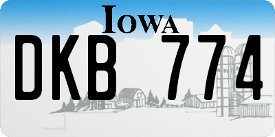 IA license plate DKB774