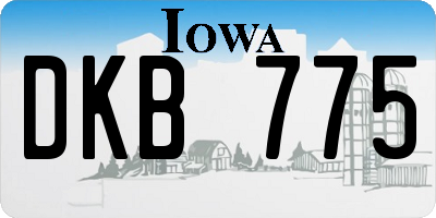 IA license plate DKB775
