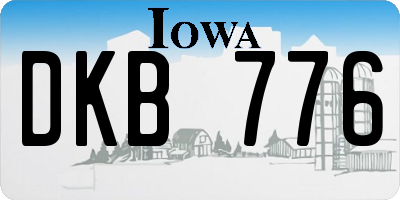 IA license plate DKB776