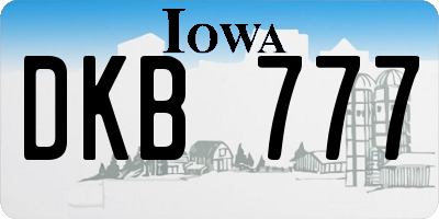 IA license plate DKB777