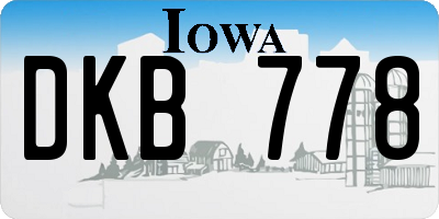 IA license plate DKB778