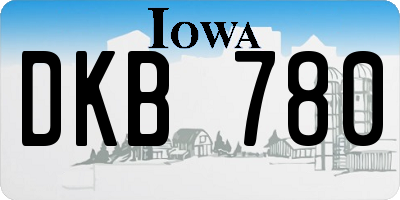 IA license plate DKB780