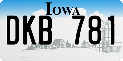 IA license plate DKB781